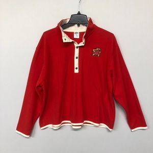 University of Maryland UMD Women's Fleece Half Button Down with Embroidered Logo